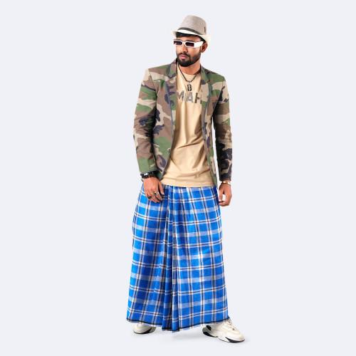 Men’s Classic Striped & Checked Cotton Lungi - Onuvob