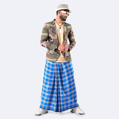 Men’s Classic Striped & Checked Cotton Lungi - Onuvob