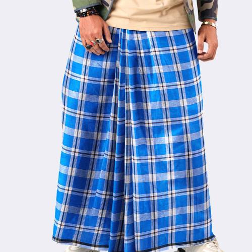 Men’s Classic Striped & Checked Cotton Lungi - Onuvob