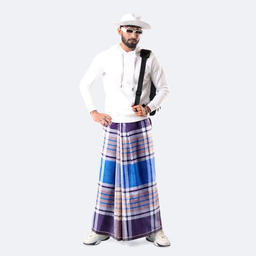 Men’s Checked Multicolor Cotton Lungi - Ullash