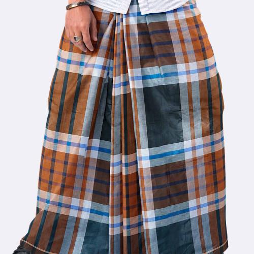 Men’s Checked Multicolor Cotton Lungi - Ullash