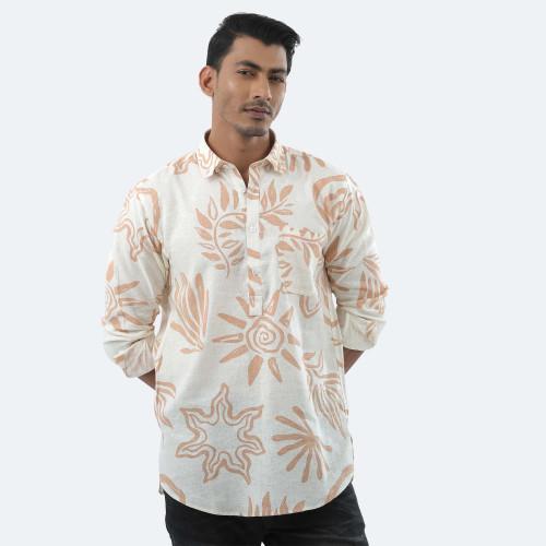 Breezy & Stylish Linen Blend Printed Shirt