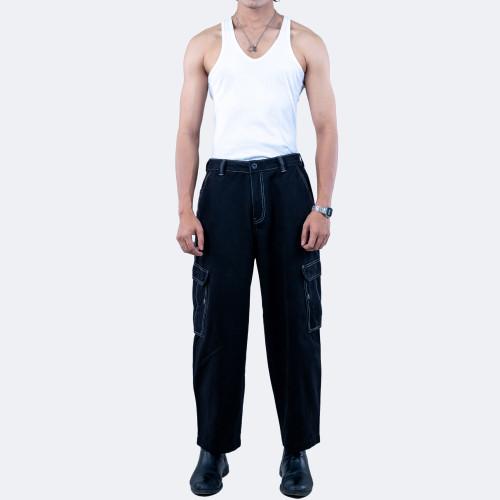 Men's Trendy Baggy Black Pants | MIAH