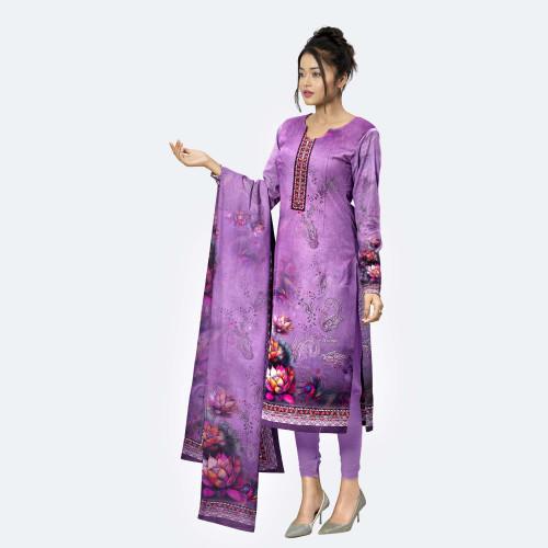 Orchid Purple Premium Cotton Salwar Kameez Digital Print