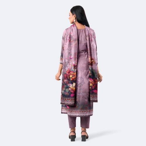 Heather Gray Premium Cotton Salwar Kameez Digital Print