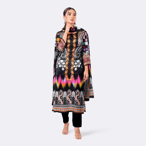 Black Digital Print Premium Cotton Salwar Kameez