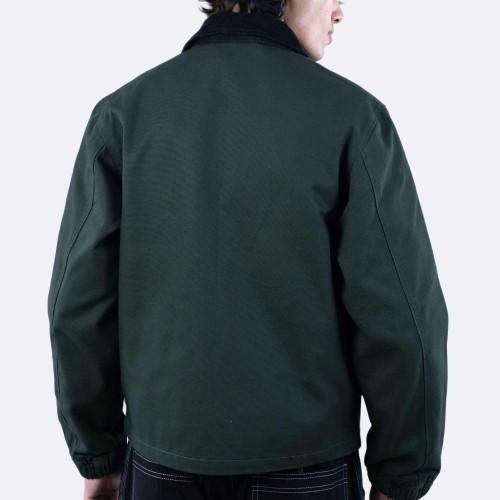 Contrast Collar Green Jacket